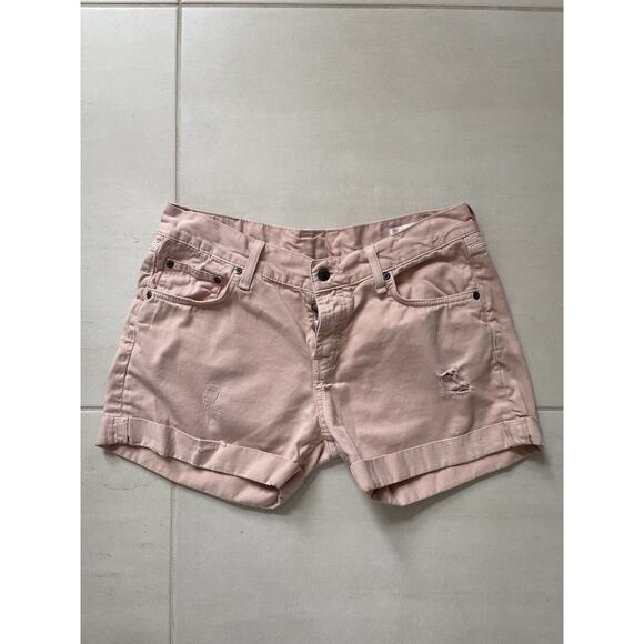 Anine Bing Shorts Cuffed Distressed Button Fly Mid Rise - Picture 1 of 14